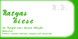 matyas wiese business card