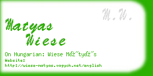 matyas wiese business card